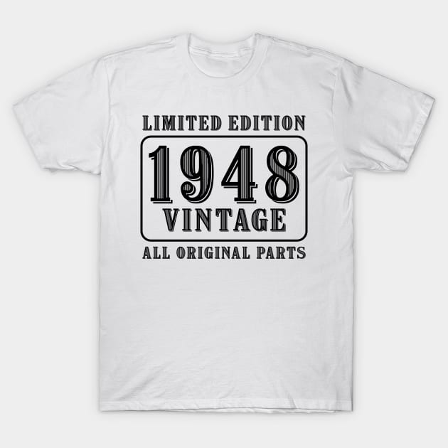 All original parts vintage 1948 limited edition birthday T-Shirt by colorsplash